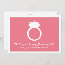 Convites Você Será Minha Flor? Placa Anel Rosa