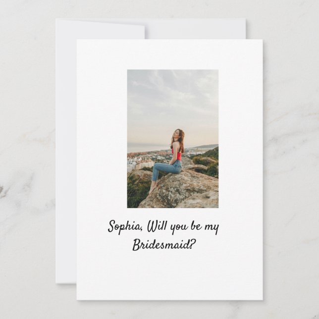 Convites Você será minha foto elegante de Bridesmaid modern (Frente)