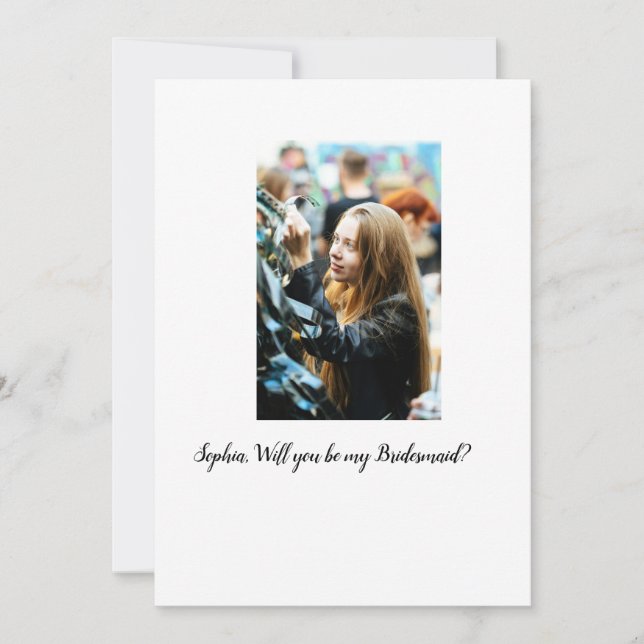 Convites Você será minha foto elegante de Bridesmaid modern (Frente)