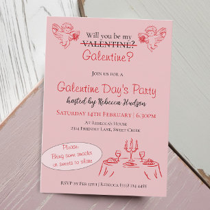 Convites Você Será Minha Galentine? Festa do Dia das Galent