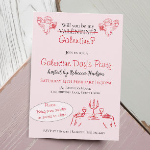 Convites Você Será Minha Galentine? Festa do Dia das Galent