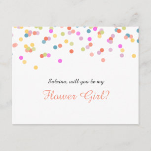 Convites Você será minha garota festiva Confetti?