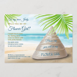 Convites Você Será Minha Garota Flor Casando Seashell?