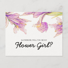 Convites Você será minha garota florescente, Roxo Iris Flor