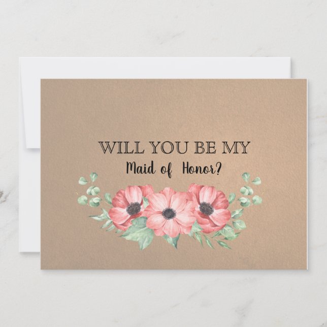 Convites Você Será Minha Madrinha de casamento? (Frente)