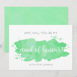 Convites Você Será Minha Madrinha de casamento De Aquarela 