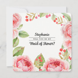Convites Você será minha Madrinha de casamento? Floral de A
