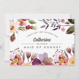 Convites Você será minha Madrinha de casamento? Flores Rúst