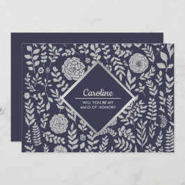 Convites Você será minha Madrinha de casamento? Marinho Blu