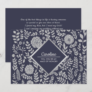 Convites Você será minha Madrinha de casamento? Marinho Blu