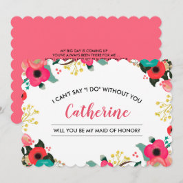 Convites Você será minha Madrinha de casamento? Modern Flor