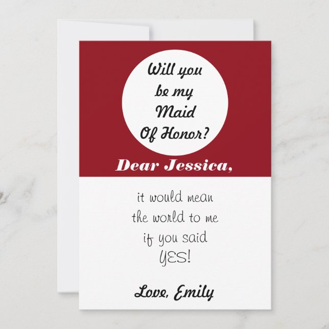 Convites Você Será Minha Madrinha de casamento? Personaliza (Frente)