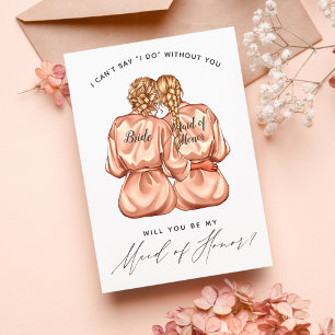 Convites Você Será Minha Madrinha de casamento? Raparigas E
