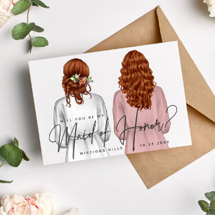 Convites Você Será Minha Madrinha de casamento? Raparigas e