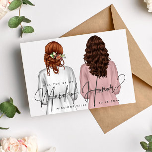 Convites Você Será Minha Madrinha de casamento? Raparigas e
