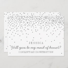 Convites Você Será Minha Madrinha de casamento? Silver Conf