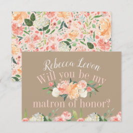 Convites Você será minha Matriz de Honra Primavera Blush Fl