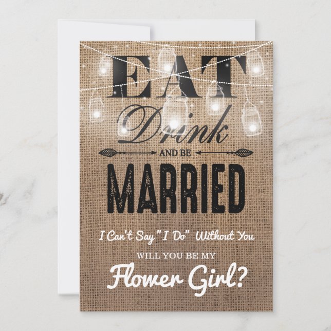 Convites Você será minha Menina das Flores? | Dama de Honra (Frente)