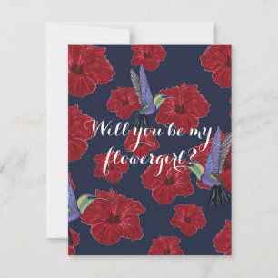 Convites Você será minha menina das flores Hummingbirds Hib