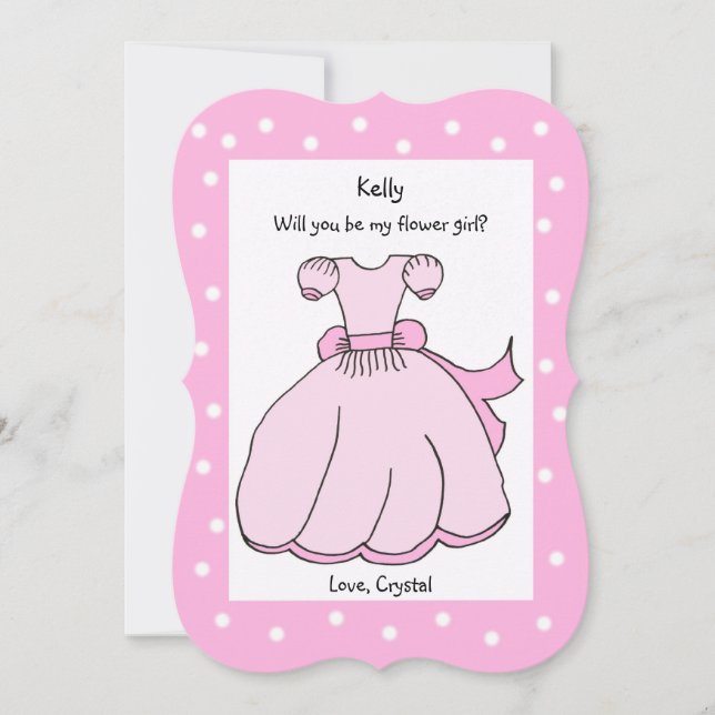 Convites Você Será Minha Menina De Flor, Rosa? (Frente)