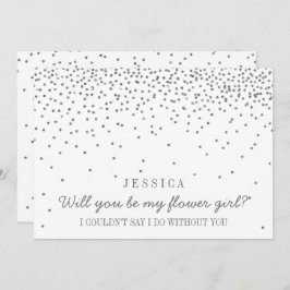 Convites Você Será Minha Menina De Flor Vintage Prata Confe