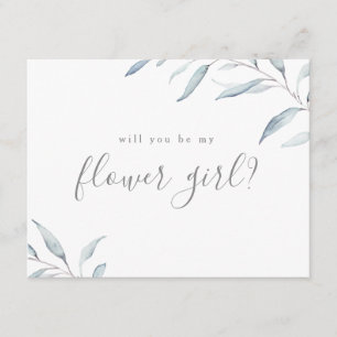 Convites Você será minha menina de flores minimalista com f
