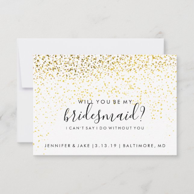 Convites Você Será Minha Placa De Bridesmaid - Confetti Fab (Frente)