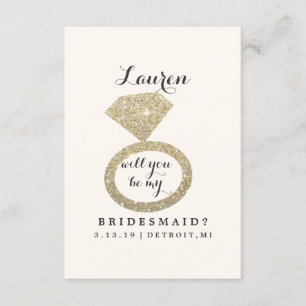 Convites Você Será Minha Placa De Bridesmaid - Glit Ring 