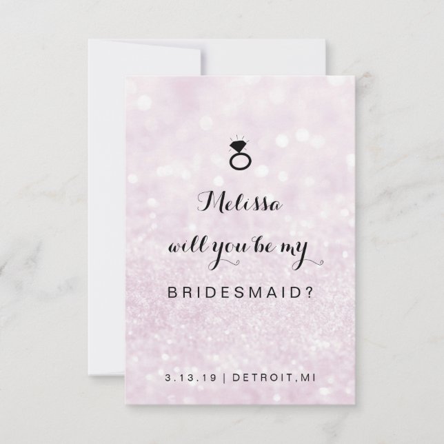 Convites Você Será Minha Placa De Bridesmaid - Glit Ring Fa (Frente)