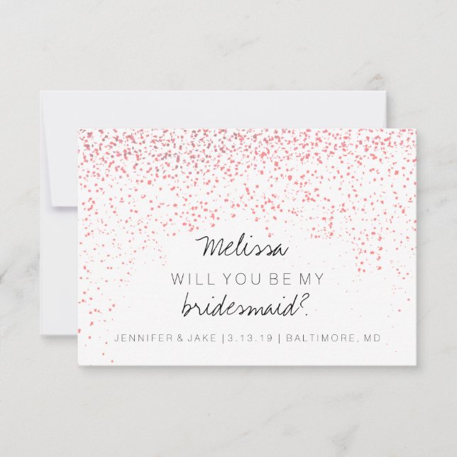 Convites Você Será Minha Placa De Ponta - Confetti Fab P (Frente)