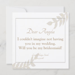 Convites Você Será Minha Placa Floral De ouro De Bridesmaid