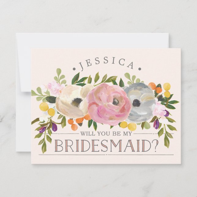 Convites Você Será Minha Porta-Ponta - Bridesmaid Card (Frente)