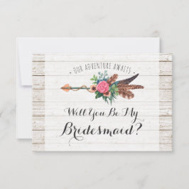 Convites Você Será Minha Porta-Voz? Casamento Rustic Bohemi