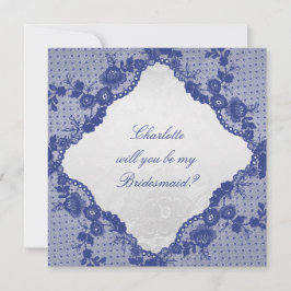 Convites Você Será Minha Porta-Voz? Marinho de prata