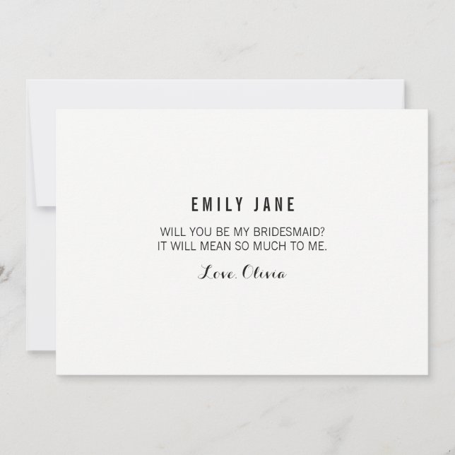 Convites Você Será Minha Porta-Voz? Placa branca (Frente)