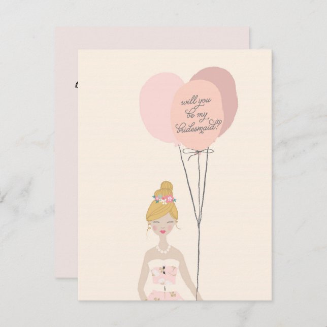 Convites Você Será Minha Porta-Voz? | Placa Bridesmaid (Frente/Verso)