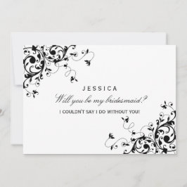 Convites Você Será Minha Porta-Voz? Roteiro preto e branco