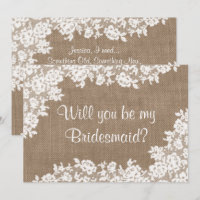 Você Será Minha Porta-Voz? Rustic Burlap & Lace