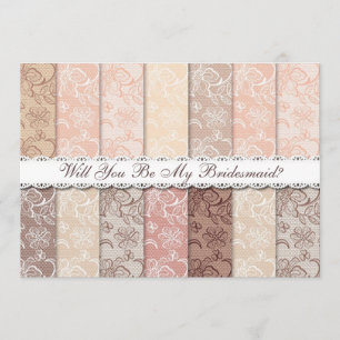 Convites Você Será Minha Porta-Voz? Rustic Vintage Lace