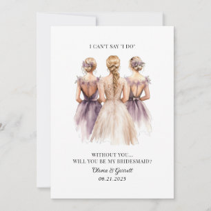 Convites Você Será Minha Proposta Da Bridesmaid Watercolor?