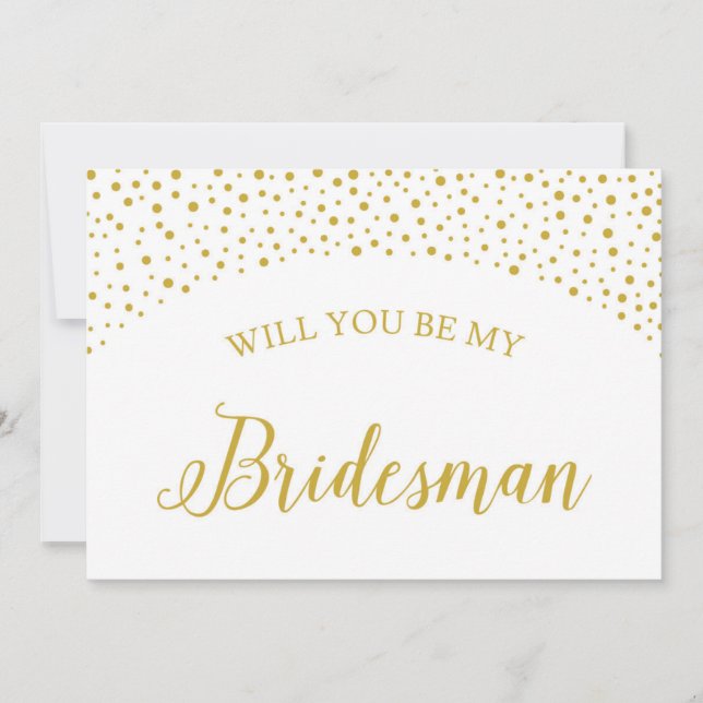 Convites Você Será Minha Proposta De Casamento De Bridesman (Frente)