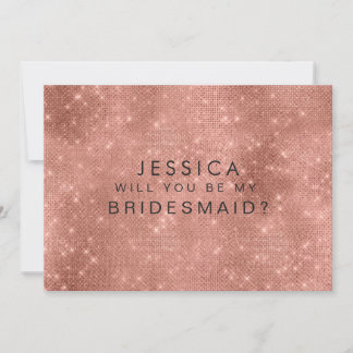Convites Você Será Minha Rosa De Bridesmaid Com Glitter Dou