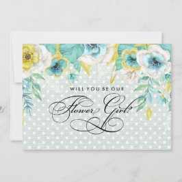 Convites Você será nossa Menina das Flores? Floral de Horte