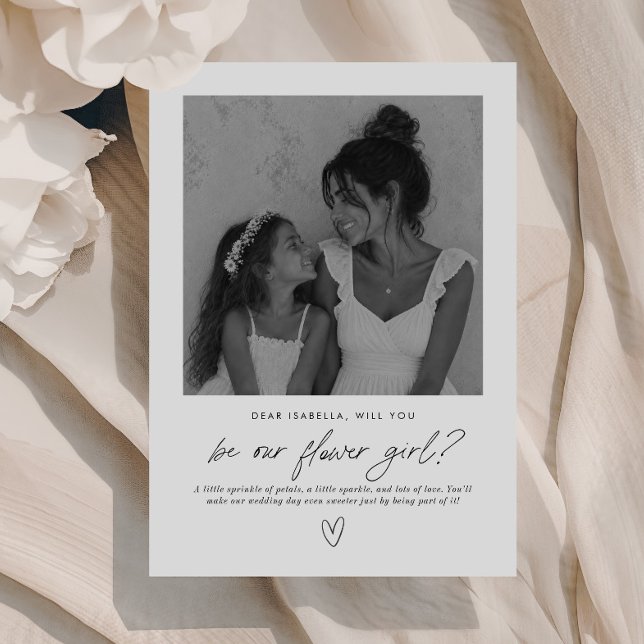 Convites Você Será Nossa Menina das Flores Proposta Manuscr (Zazzle Will You Be Our Flower Girl Handwritten Proposal Invitation)
