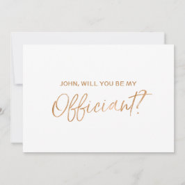 Convites "Você será nosso" rosa officiant do ouro de |