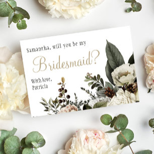 Convites Você será o meu casamento floral de inverno com 