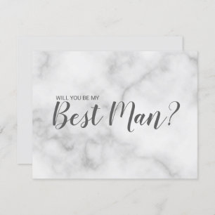 Convites Você Será O Meu Melhor Homem? Script Marble Elegan