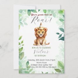 Convites Você vai me ouvir primeiro aniversario rugido