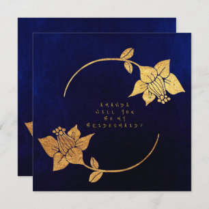 Convites Você Vai Ser A Minha Porta-Pontes Veludo Azul De M