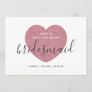 Convites Você Vai Ser Minha Carta De Bridesmaid - Glitted